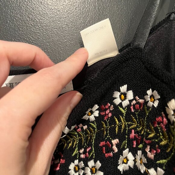 VTG 90s Floral Embroidered Maxi Dress with Sweater Hugo Buscati Size XS - Picture 7 of 11